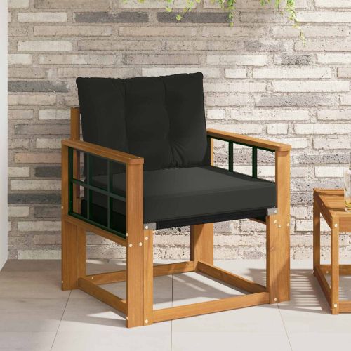 2 Брой Външен диван Солидно акациево дърво Естествен