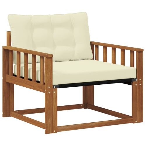 Комплект дивани за открито Солидно акациево дърво и текстилена