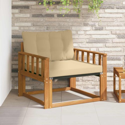 Комплект дивани за открито Солидно акациево дърво и текстилена