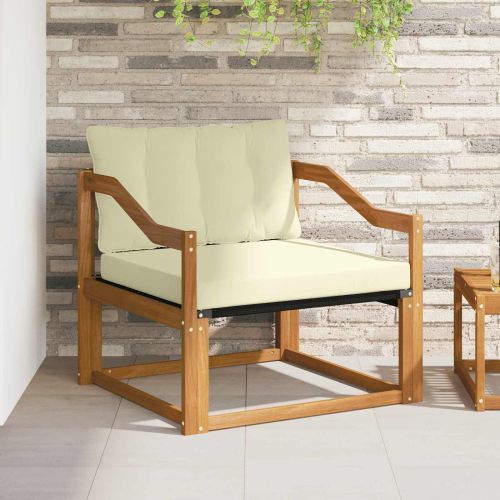 Комплект дивани за открито Солидно акациево дърво и текстилена