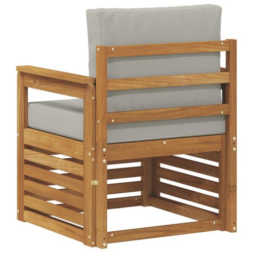 Външен диван Солидно акациево дърво и полиестер Натурално