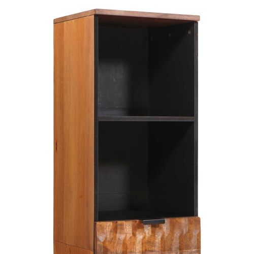 Шкаф за баня Кафяво 38 x 33 x 160 см Солидно мангово дърво