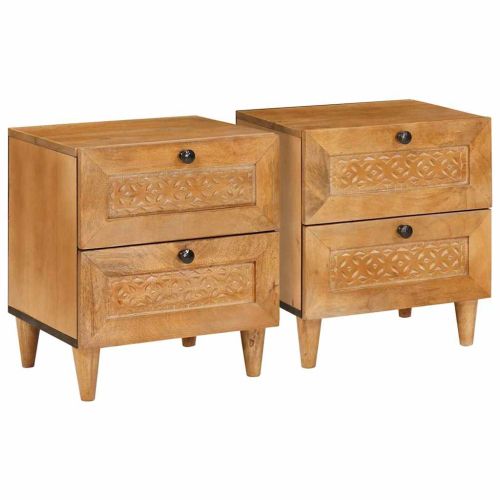 Нощен шкаф 2 pcs Светло кафяво 40 x 33 x 46 см