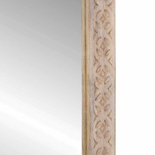 стеннo огледало Правоъгълна Избелено бяло 70 x 50 cm