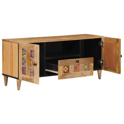 ТВ шкаф Естествен 105 x 33,5 x 46 см Солидно мангово дърво