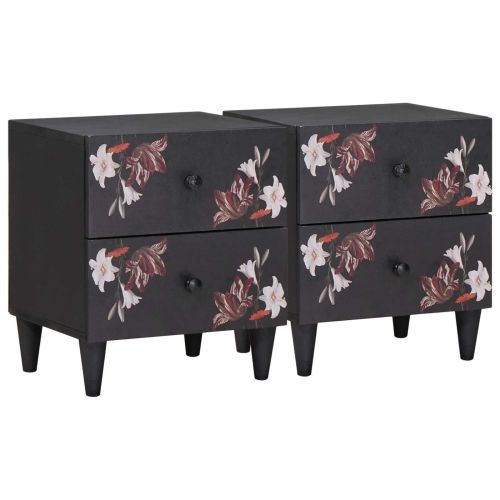 Нощно шкафче с чекмедже 2 pcs Кафяво 40 x 33,5 x 46 см