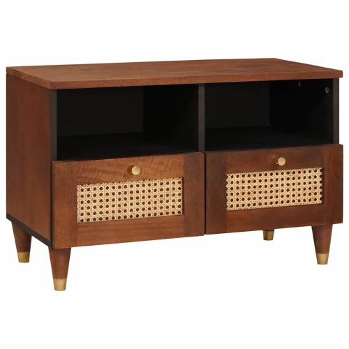 ТВ шкаф с рафт Кафяво 70 x 33,5 x 46 см Солидно мангово дърво