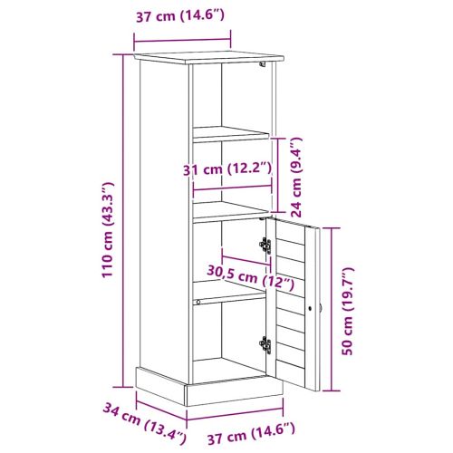 Шкаф за баня VIGO Бяло и антикварно бяло 37 x 34 x 110 см