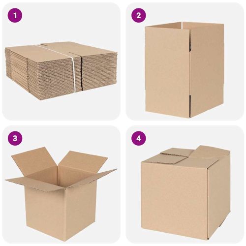 Сгъваема кутия 50 бр. Естествен 20 x 20 x 20 см Картон