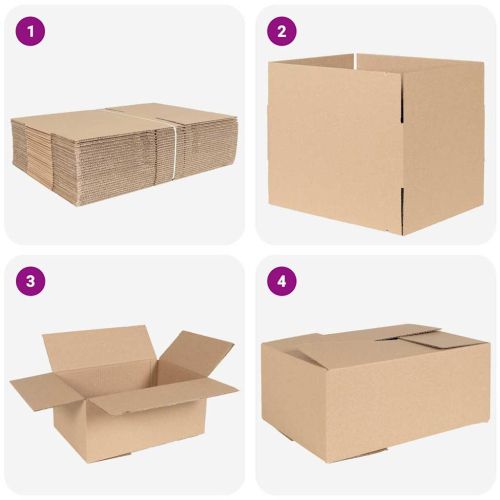 Сгъваема кутия 50 pcs Естествен 35 x 24 x 15 см Картон