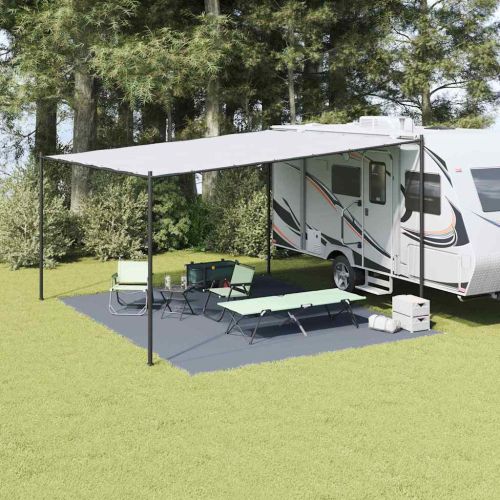 Килим за палатка Синьо и сиво 500 x 400 см Полиетилен