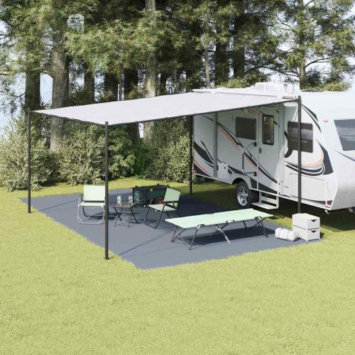 Килим за палатка Синьо и сиво 700 x 400 см Полиетилен