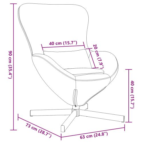 Стол яйце Светлосиво 63 x 73 x 90 см Кадифе
