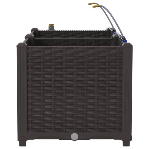 Градинска саксия 2 pcs Кафяво 80 x 40 x 37,5 см Пластмаса