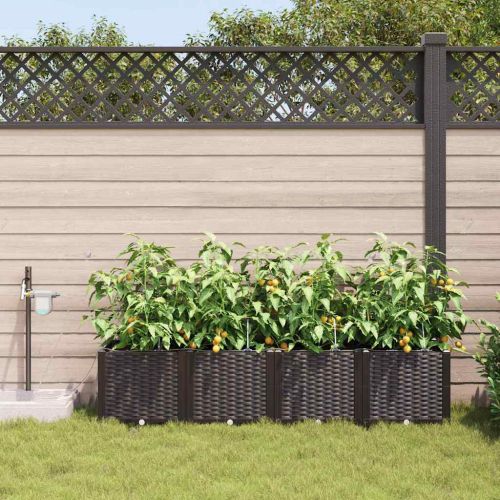 Градинска саксия 4 pcs Кафяво 160 x 40 x 37,5 см Пластмаса