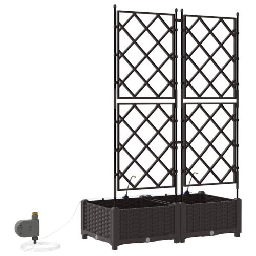 Градинска саксия 2 pcs Кафяво 80 x 40 x 126 см Пластмаса