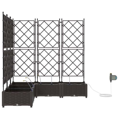 Градинска саксия 5 pcs Кафяво 120 x 120 x 126 см Пластмаса