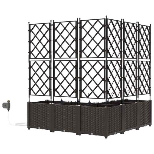 Градинска саксия 5 pcs Кафяво 120 x 120 x 142 см Пластмаса