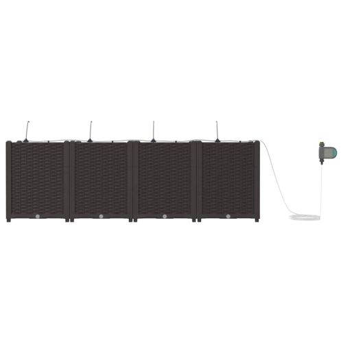 Градинска саксия 4 pcs Кафяво 160 x 40 x 52 см Пластмаса