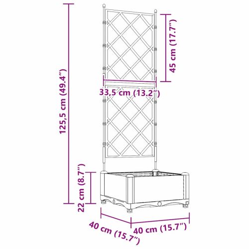 Градинска саксия Черно 40 x 40 x 125,5 см ПП