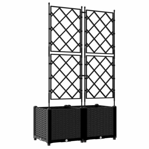 Градинска саксия 2 бр. Черно 80 x 40 x 143 см ПП