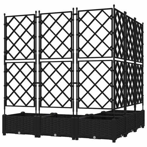 Градинска саксия 5 бр. Черно 120 x 120 x 125,5 см ПП