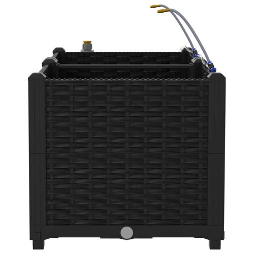 Градинска саксия 2 pcs Черен Пластмаса