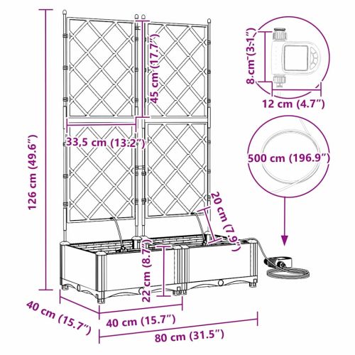 Градинска саксия 2 pcs Черен Пластмаса