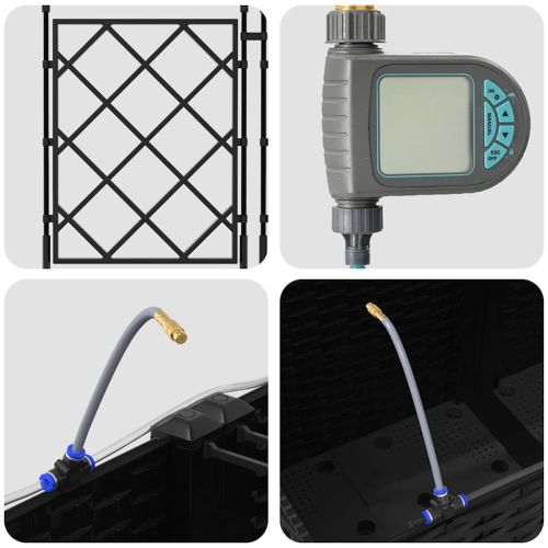 Градинска саксия 2 pcs Черен Пластмаса