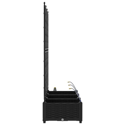 Градинска саксия 3 pcs Черен Пластмаса