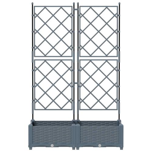 Градинска саксия 2 бр. Светлосиво 80 x 40 x 125,5 см ПП