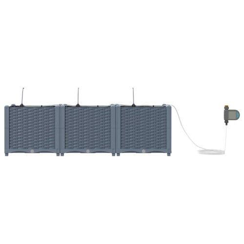 Градинска саксия 3 бр. Светлосиво 120 x 40 x 37,5 см ПП
