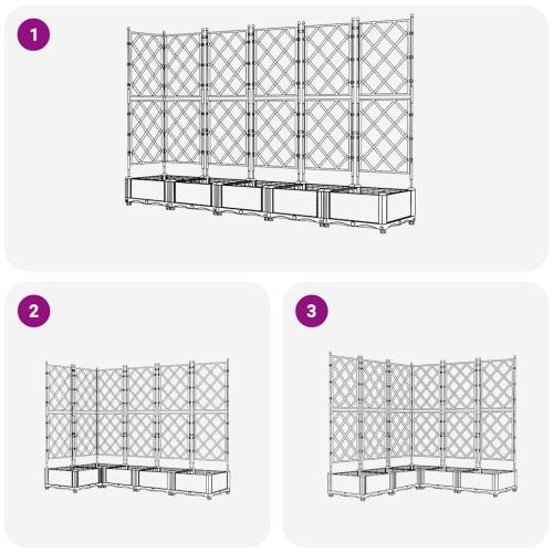 Градинска саксия 5 pcs Бял 120 x 120 x 125,5 см Пластмаса