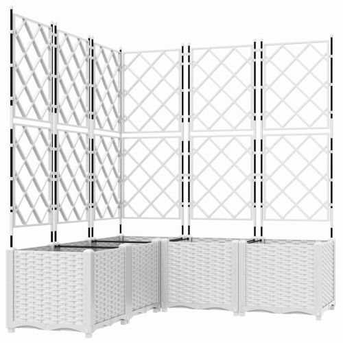 Градинска саксия 5 pcs Бял 120 x 120 x 143 см Пластмаса