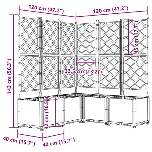 Градинска саксия 5 pcs Бял 120 x 120 x 143 см Пластмаса