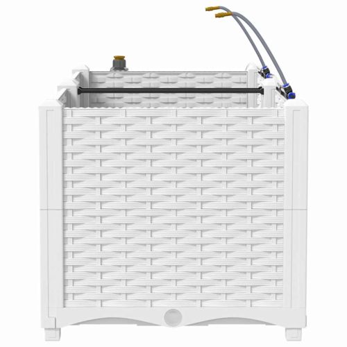 Градинска саксия 2 pcs Бял Пластмаса