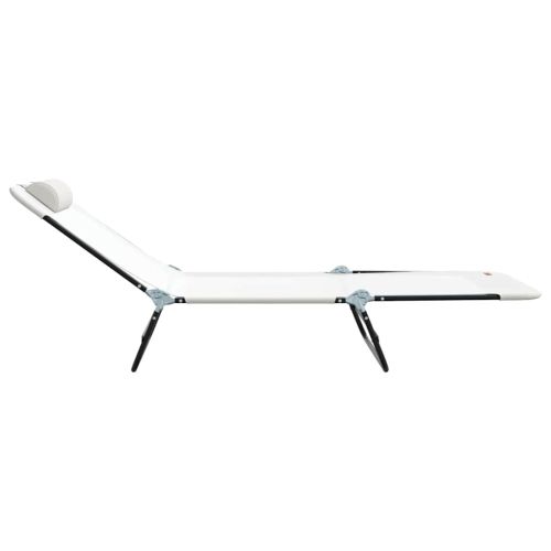 Сгъваем шезлонг Крем 182 x 55 x 85,5 см Textilene