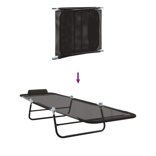 Сгъваем шезлонг Черно 182 x 55 x 85,5 см Textilene