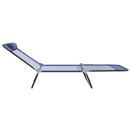 Сгъваем шезлонг Морски син 182 x 55 x 85,5 см Textilene