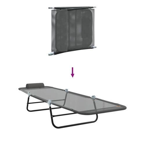 Сгъваем шезлонг Сив 182 x 55 x 85,5 см Textilene