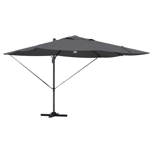 Плажен чадър Антрацит 351 x 250 x 253 см Полиестер и алуминий
