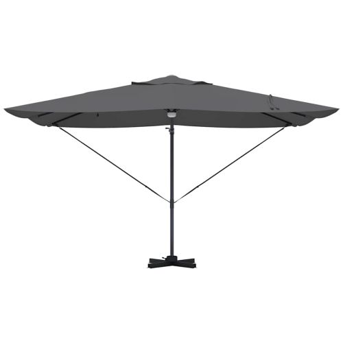 Плажен чадър Антрацит 351 x 250 x 253 см Полиестер и алуминий