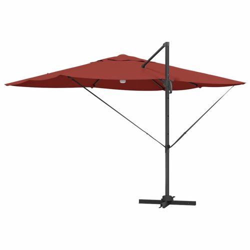 Плажен чадър Теракота 351 x 250 x 253 см Полиестер и алуминий