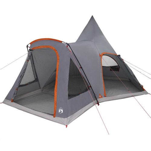 Тент тип Teepee за 5 души Сив и оранжев 545 x 450 x 295 см