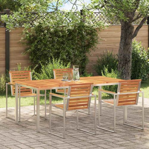 Масазахранене Кафяво 180 x 90 x 75 cm Солидно акациево дърво