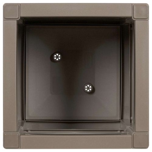 Кутия за цветя в градината Светло кафяво 36 x 36 x 35 см ПП