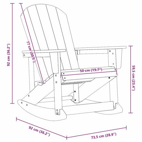 Люлеещ се стол Adirondack Бяло 92 x 73,5 x 92 см HDPE