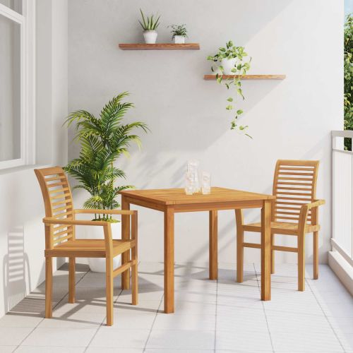 Трапезен стол 2 pcs Кафяво 62 x 55 x 94 см Солидно тиково дърво