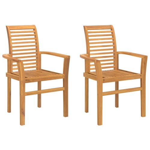 Трапезен стол 2 pcs Кафяво 62 x 55 x 94 см Солидно тиково дърво