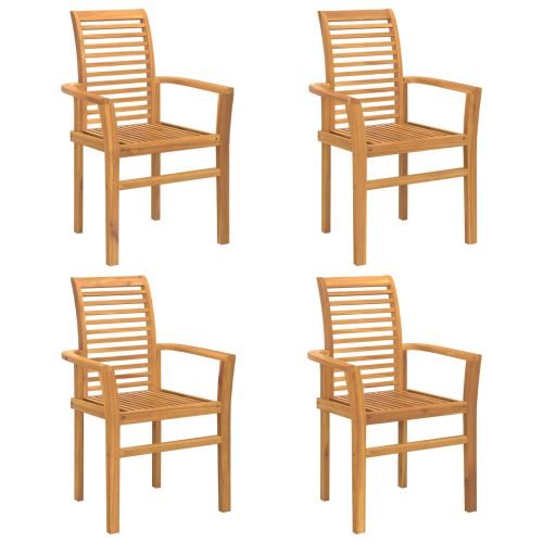 Трапезен стол 4 pcs Кафяво 62 x 55 x 94 см Солидно тиково дърво